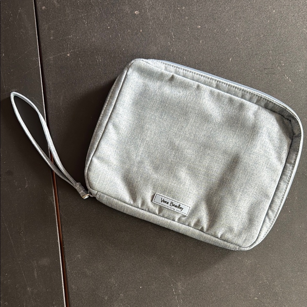 Vera Bradley Gray wipes pouch with Wrist Strap and Zipper